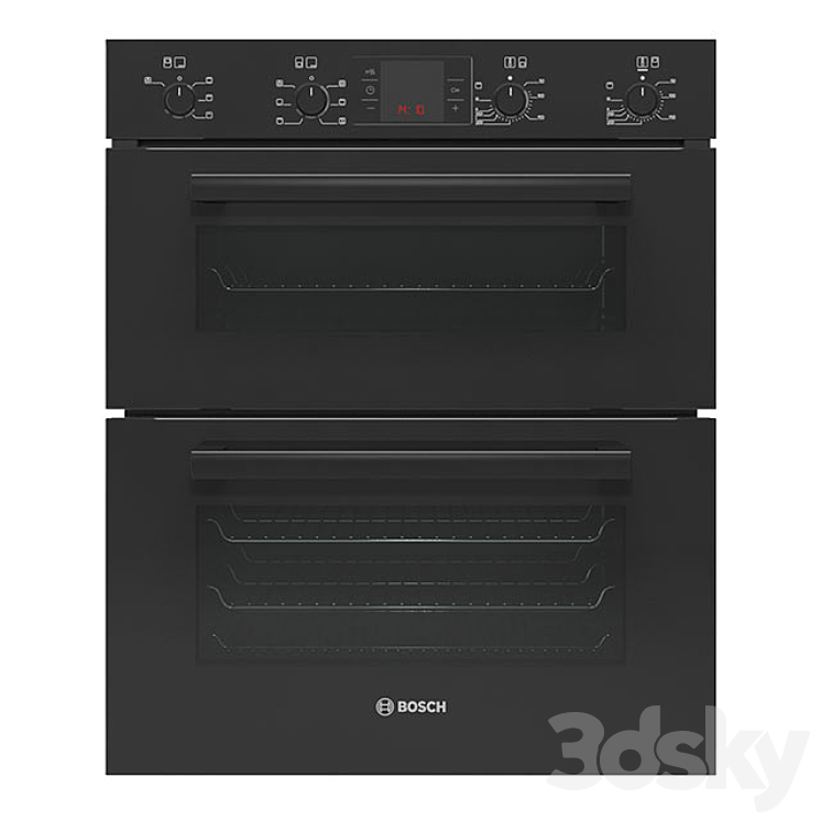 Bosch Serie 4 HBN43B260B Double Black Oven 3DS Max - thumbnail 1