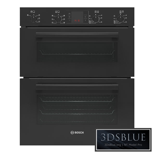 Bosch Serie 4 HBN43B260B Double Black Oven 3DS Max - thumbnail 3