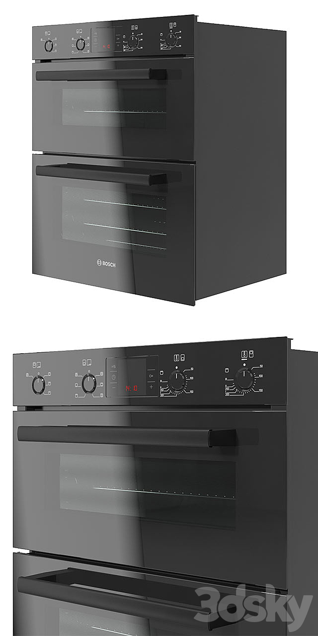 Bosch Serie 4 HBN43B260B Double Black Oven 3DSMax File - thumbnail 2