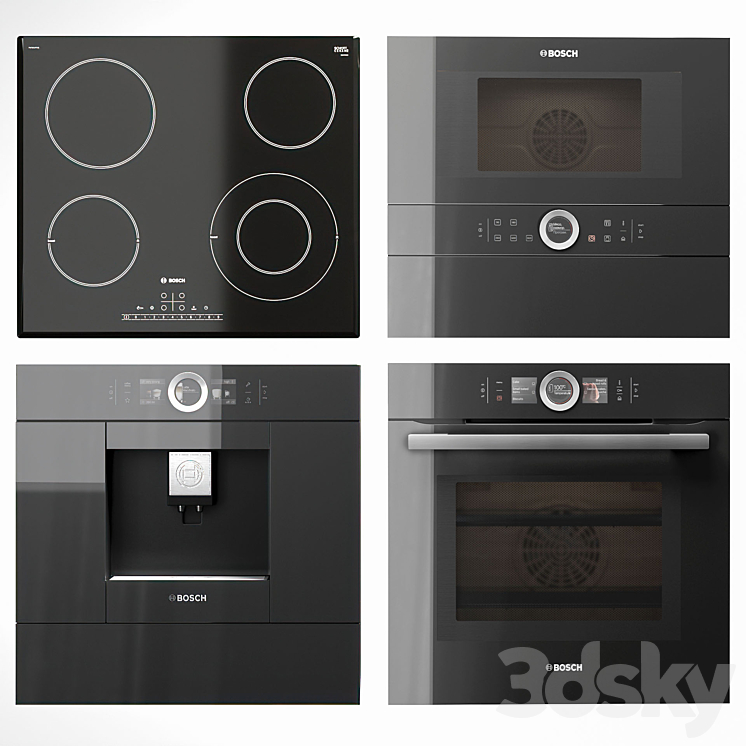 Bosch Serie 8 built-in appliances 3DS Max - thumbnail 1