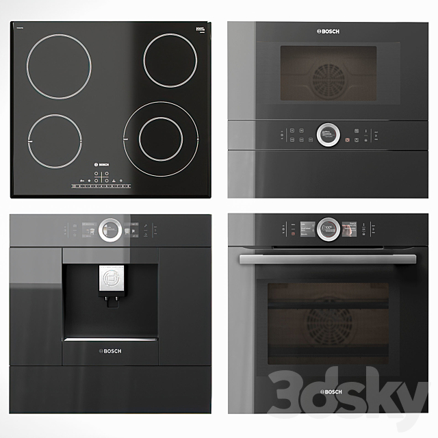 Bosch Serie 8 built-in appliances 3DSMax File - thumbnail 1