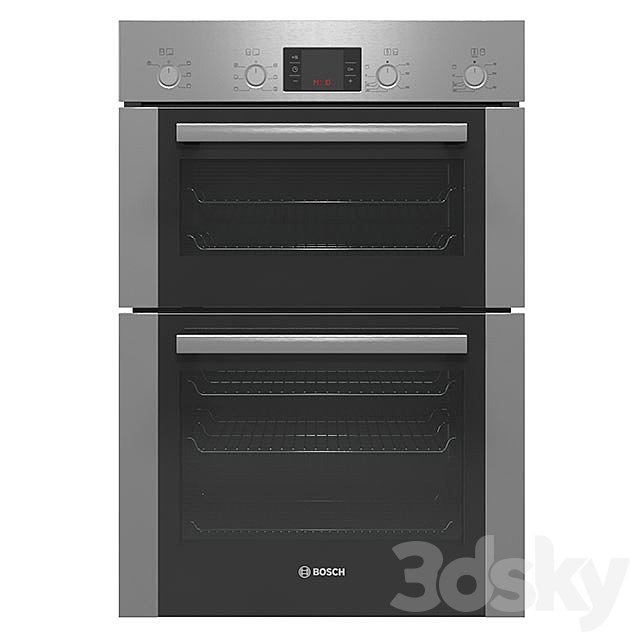 Bosch Serie6 HBM43B250B double oven from polished steel 3DSMax File - thumbnail 1