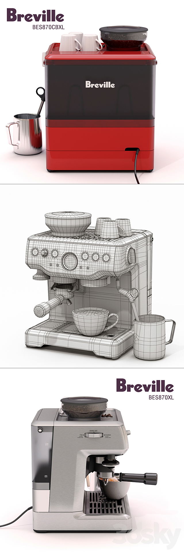 Breville Barista Express BES870XL _ BES870CBXL 3DSMax File - thumbnail 3