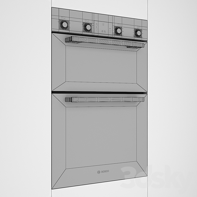 Built-in double multi-function oven HBM43B260B black Serie 6 3ds Max - thumbnail 3