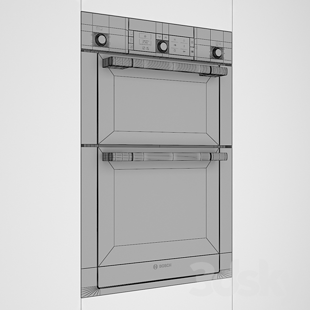 Built-in double multi-function oven HBM56B551B brushed steel Serie 6 3ds Max - thumbnail 3