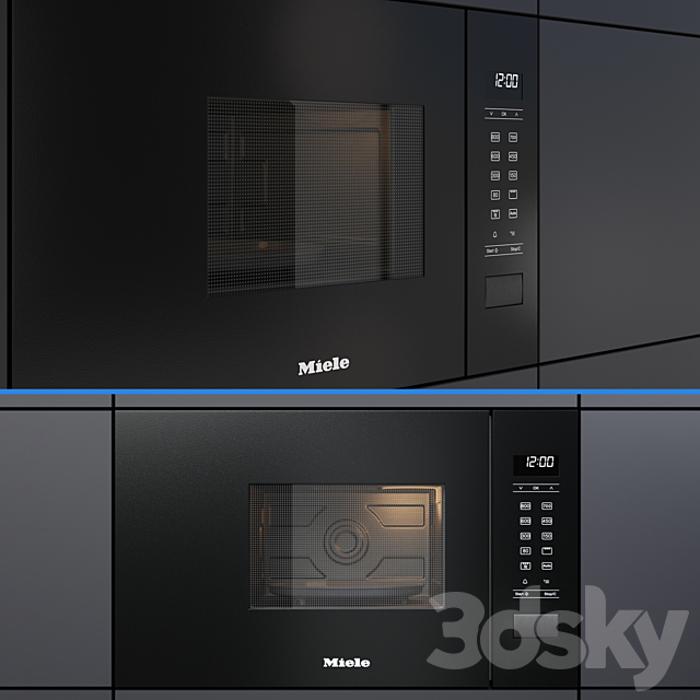 Built-in microwave oven – M 2234 SC – by Miele 3DS Max Model - thumbnail 2