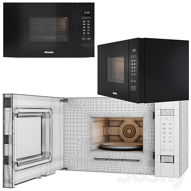 Built-in microwave oven – M 2234 SC – by Miele 3DS Max Model - thumbnail 4