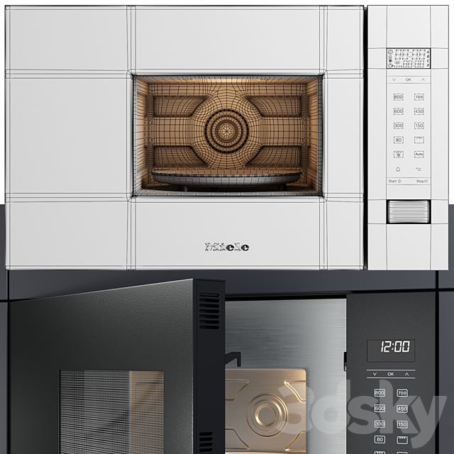 Built-in microwave oven – M 2234 SC – by Miele 3DS Max Model - thumbnail 5