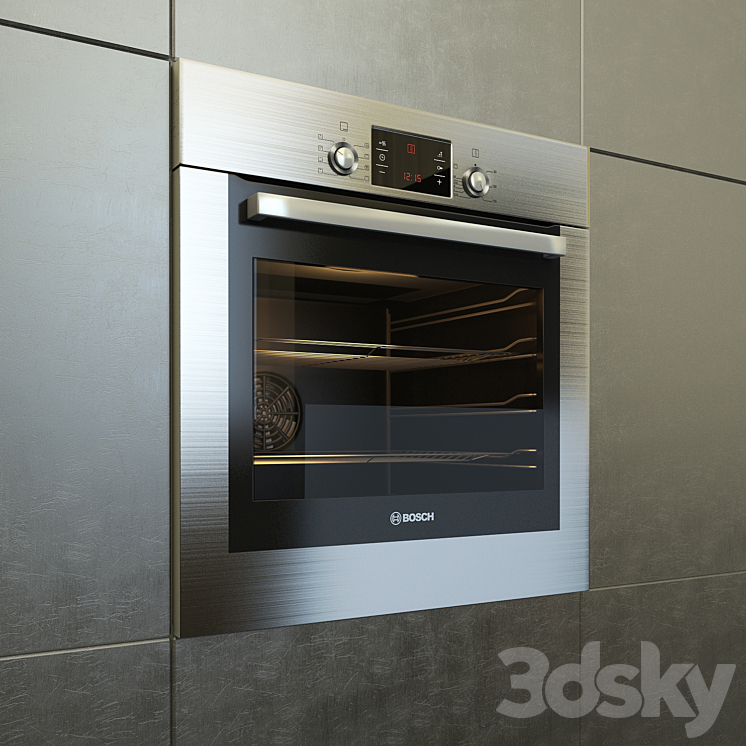 Built in oven Bosch HBG43T360R 3DS Max - thumbnail 2