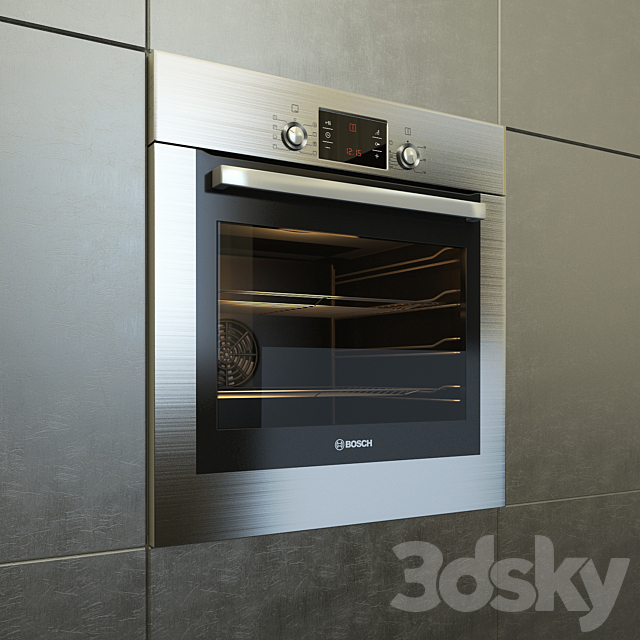 Built in oven Bosch HBG43T360R 3DSMax File - thumbnail 2