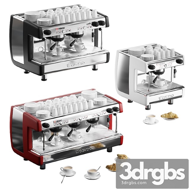 Casadio undici coffee machines with croissants. 3 models 2 3dsmax Download - thumbnail 1