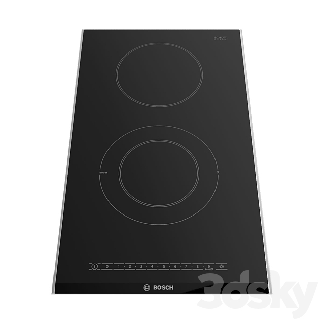 Ceramic electric hob BOSCH PKF375FP1E 31cm 3DS Max Model - thumbnail 3