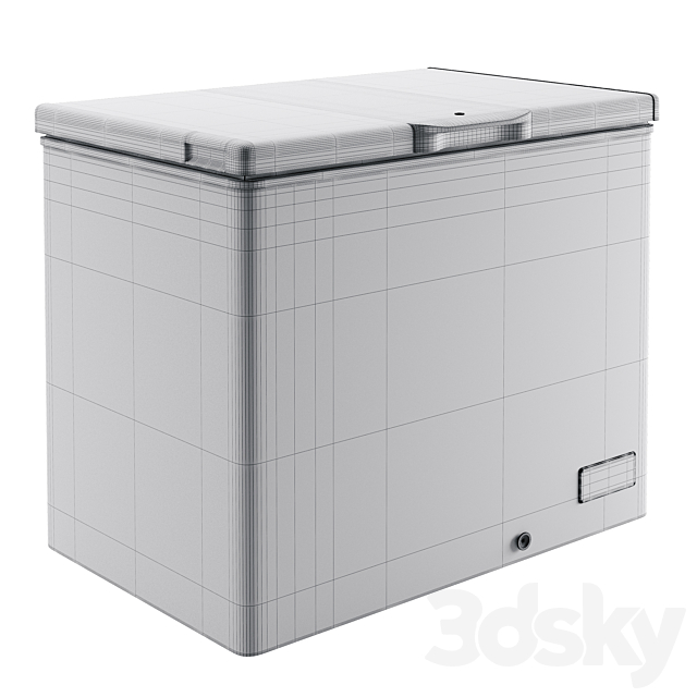 Chest freezer Haier HCE203R 3DS Max Model - thumbnail 3