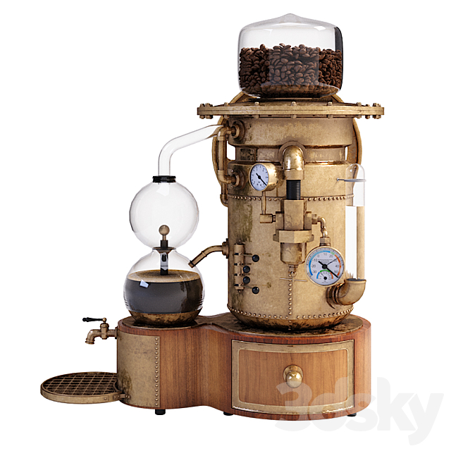 Coffee machine 3DS Max Model - thumbnail 3