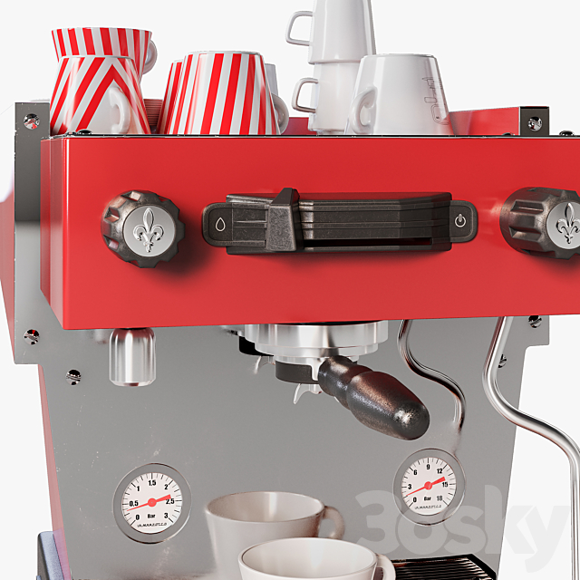 Coffee Machine La Marzocco Micra 3DS Max Model - thumbnail 3