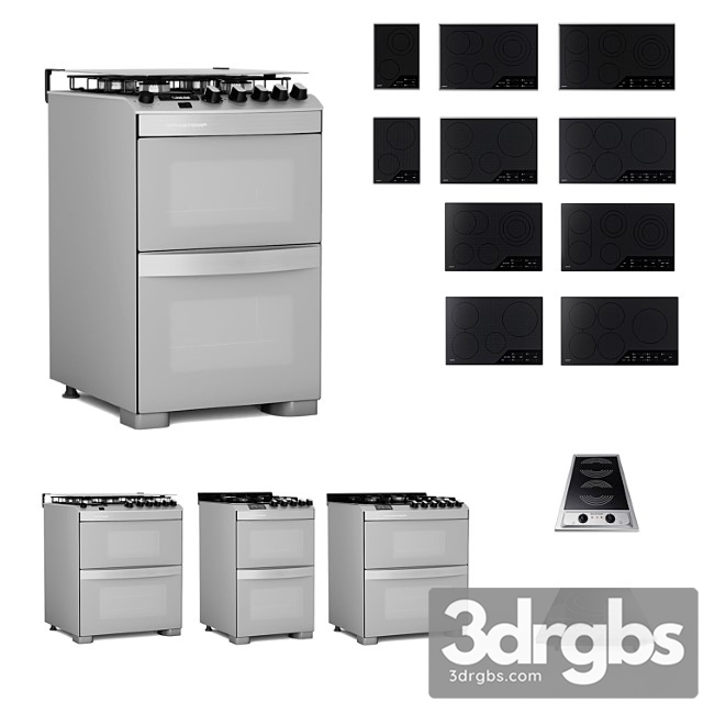 Collection 11 Wolf Cooktops 6 Whirlpool Brastemp Stoves Portable Cooktops 3dsmax Download - thumbnail 1