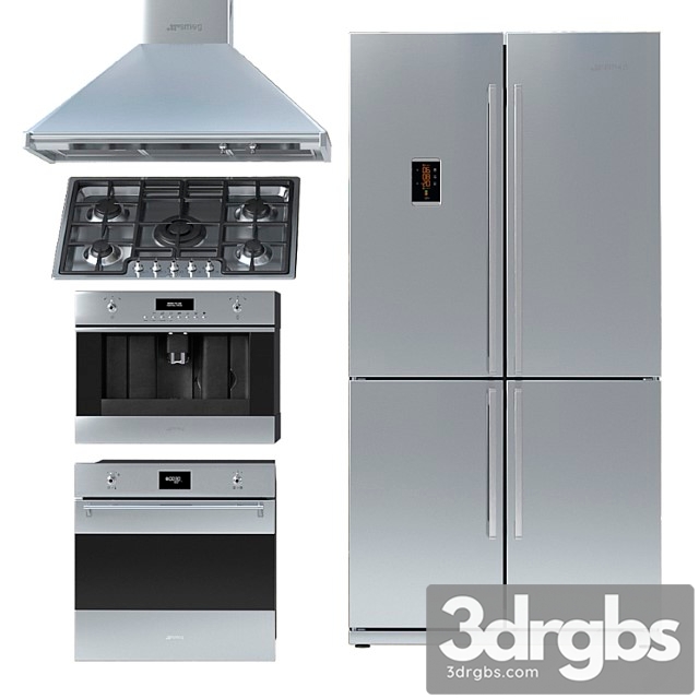 Collection of kitchen appliances smeg 2 3dsmax Download - thumbnail 1