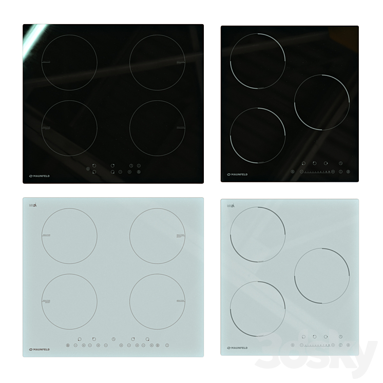 Collection of Maunfeld cooking hobs 3DS Max Model - thumbnail 2