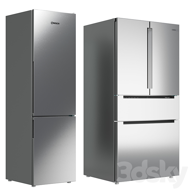 Collection Refrigerator Bosch set 01 3DSMax File - thumbnail 3