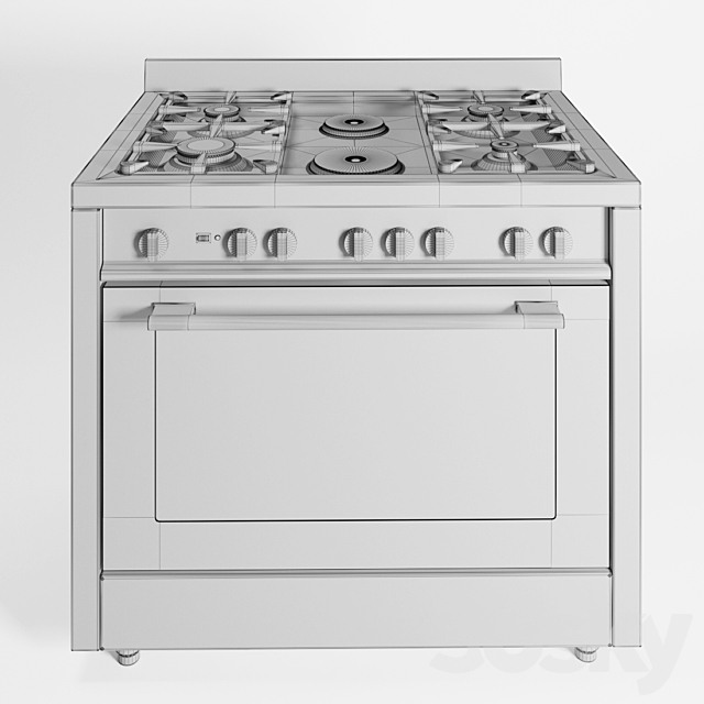 Combined cooker Ardesia PL96GG42V CR 3ds Max - thumbnail 2