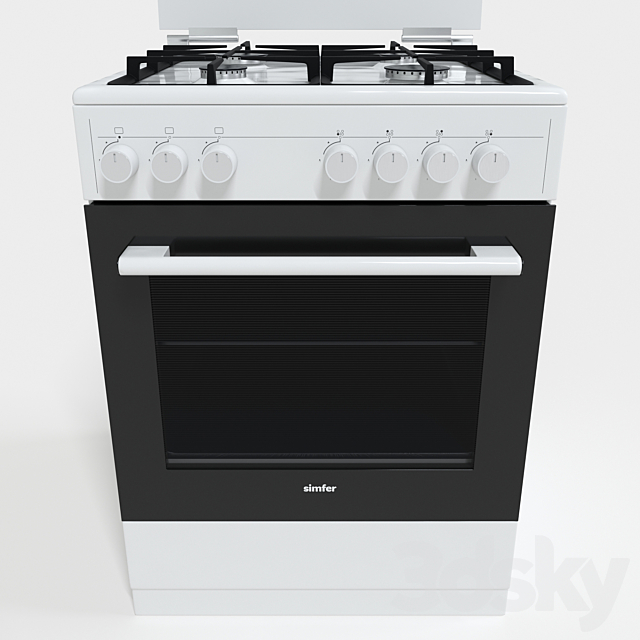 Combined oven Simfer F66EW45017 3DS Max Model - thumbnail 3