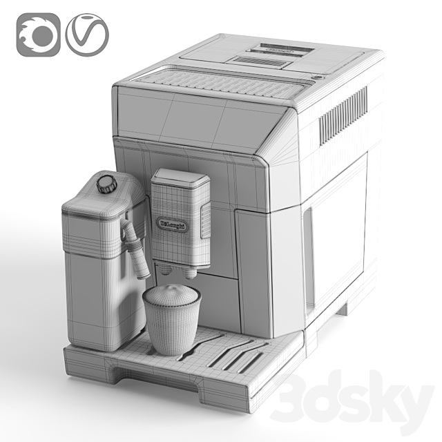 De’Longhi PrimaDonna Class ECAM 550.55.SB 3DS Max Model - thumbnail 3