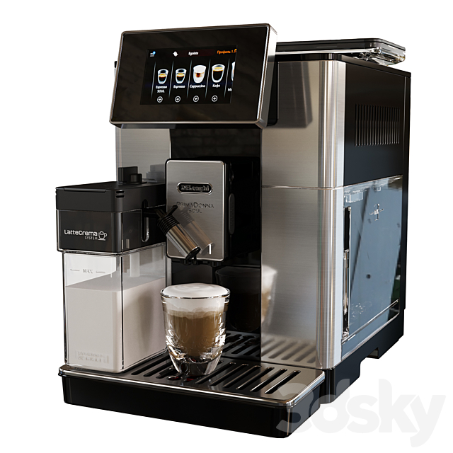 De’Longhi PrimaDonna Soul ECAM610.74.MB Coffee Machine 3DSMax File - thumbnail 1