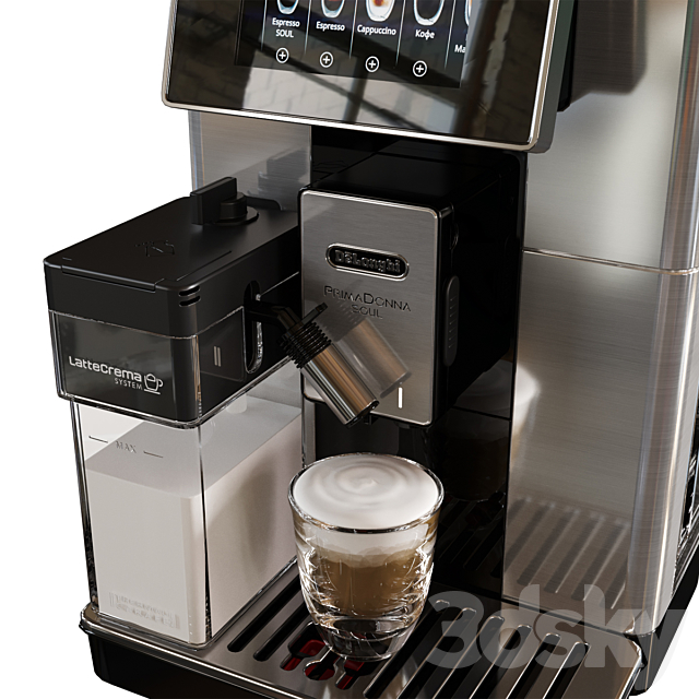 De’Longhi PrimaDonna Soul ECAM610.74.MB Coffee Machine 3DSMax File - thumbnail 5