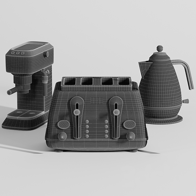 Delongi kitchen appliance set 3DS Max Model - thumbnail 4