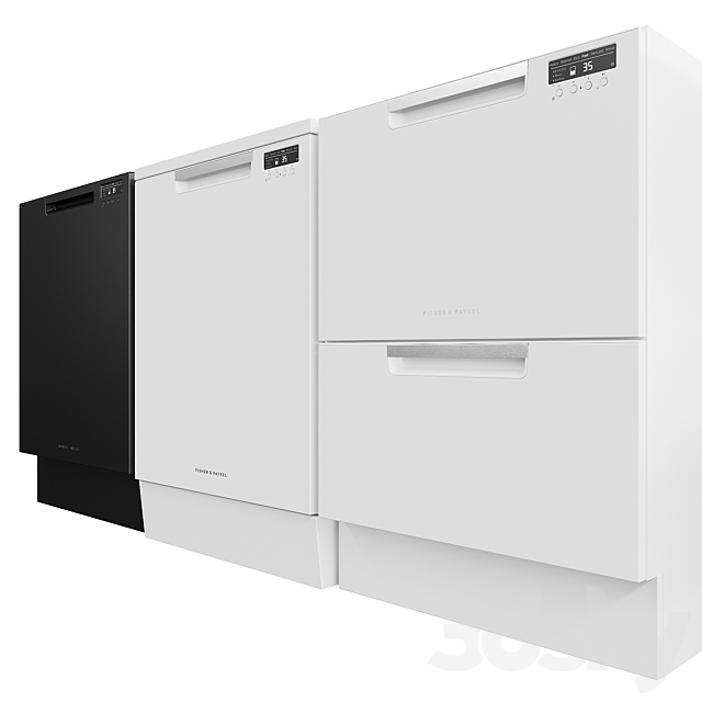 Dishwasher Fisher & Paykel DD60DAW9. DW60FC2W1. DW60UC6B 3DSMax File - thumbnail 3