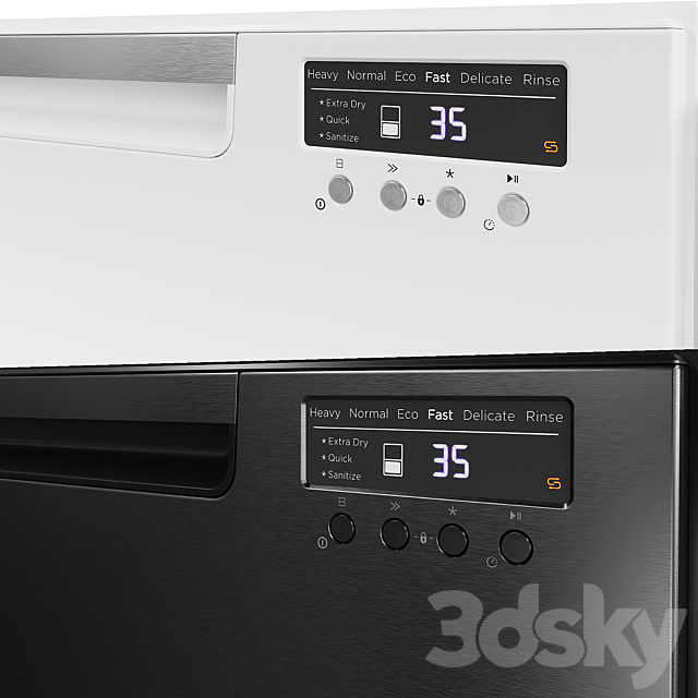 Dishwasher Fisher & Paykel DD60DAW9. DW60FC2W1. DW60UC6B 3DSMax File - thumbnail 4