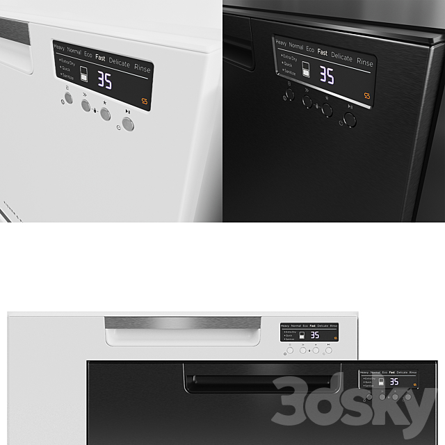 Dishwasher Fisher & Paykel DD60DAW9. DW60FC2W1. DW60UC6B 3DSMax File - thumbnail 5