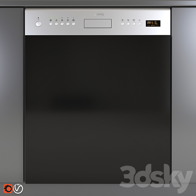 Dishwasher Smeg PLA6442X2 3DS Max Model - thumbnail 2