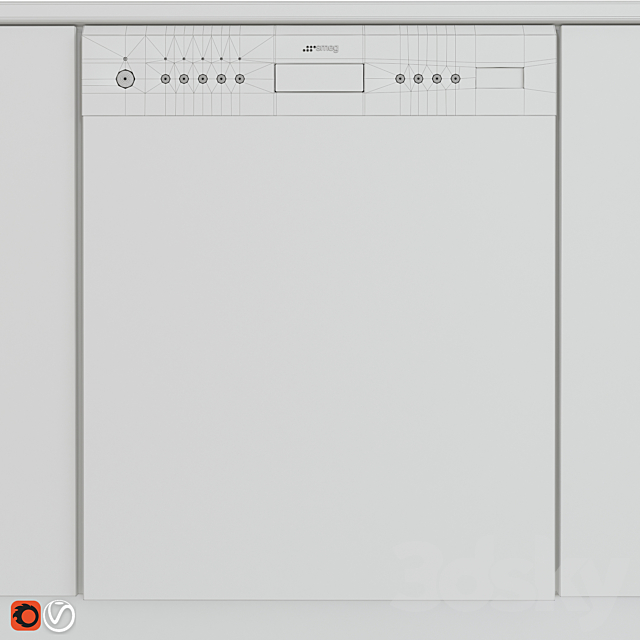 Dishwasher Smeg PLA6442X2 3DS Max Model - thumbnail 3