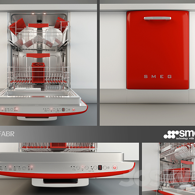 dishwasher smeg ST2FABR 3DSMax File - thumbnail 1