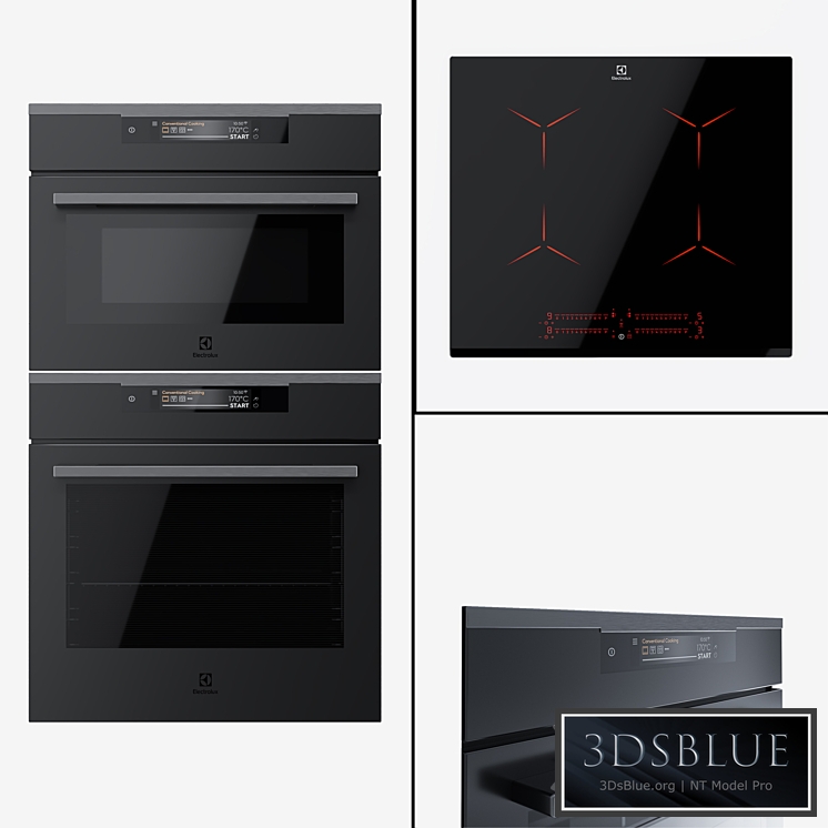 Electrolux – Oven KOEAP31WT compact oven KVLAE00WT and hob IPE6492KF. 3DS Max - thumbnail 3