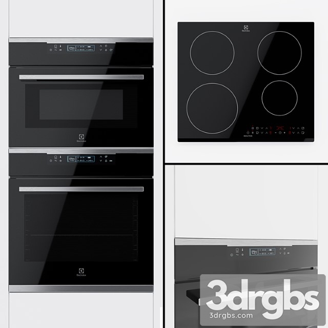 Electrolux Oven Oke8 C31 X Compact Oven VKK8 E00 X And ​​Hob Ime6440 Kf 3dsmax Download - thumbnail 1