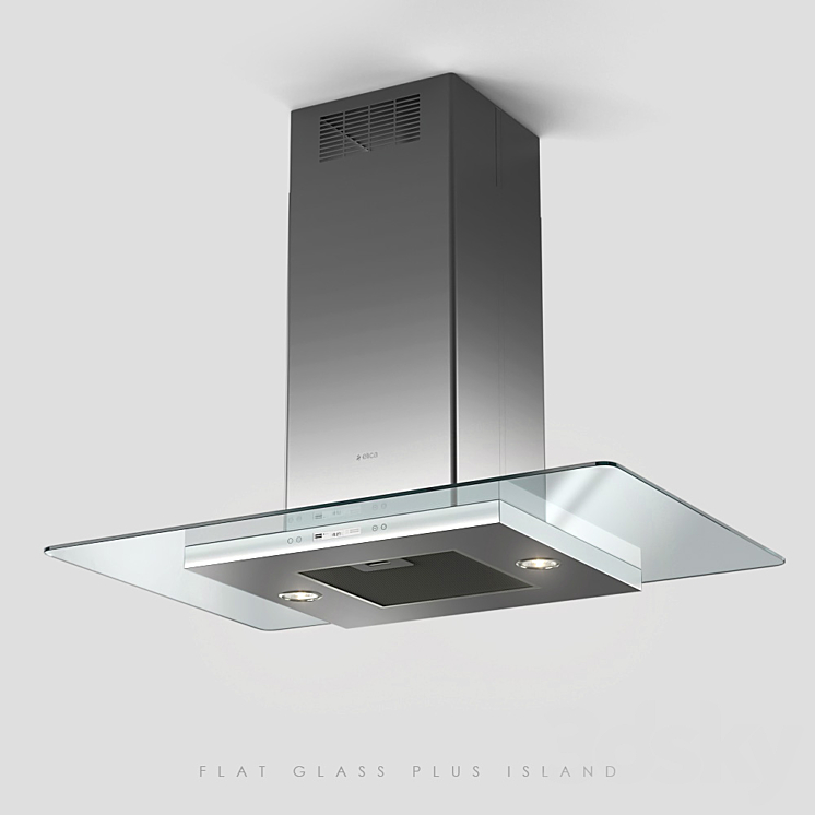 Elica flat glass plus island 3DS Max - thumbnail 1