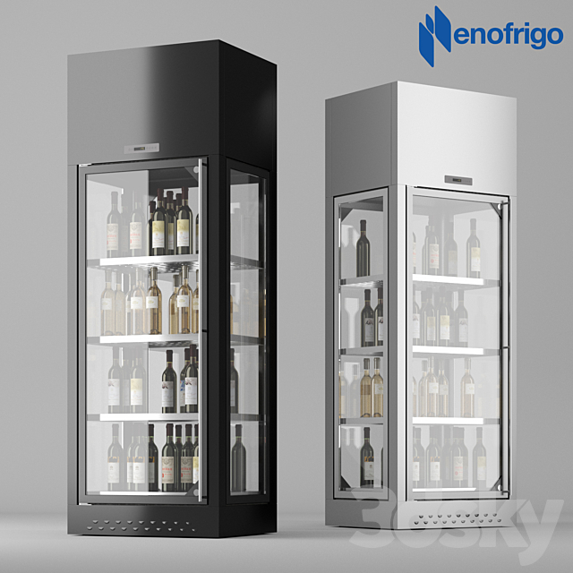 enofrigio wine library 1P ISLAND H220 P60 3DS Max Model - thumbnail 2