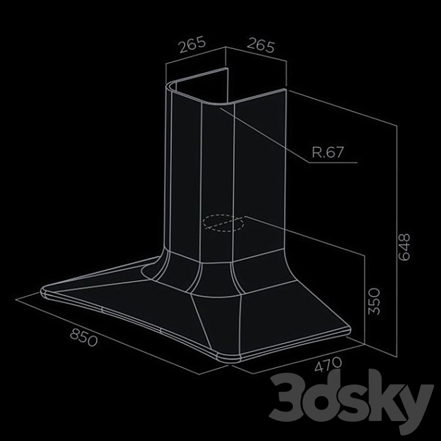 Extractor hood ELICA Sweet 3DSMax File - thumbnail 2