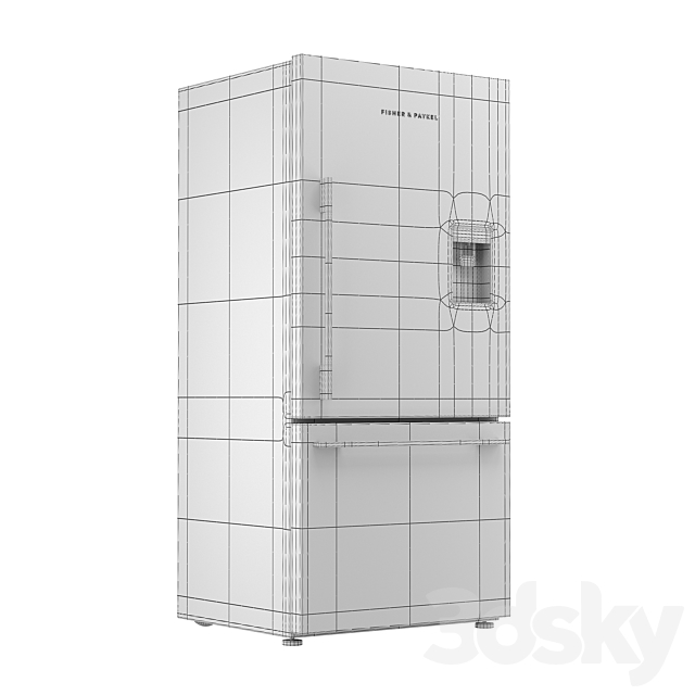 Fisher and Paykel Freestanding Refrigerator Freezer RF170WDRUX5 N 3DS Max Model - thumbnail 2