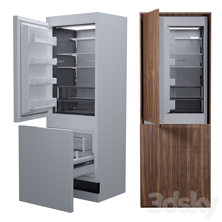 Fisher & Paykel Integrated Refrigerator Freezer 3DS Max Model - thumbnail 2