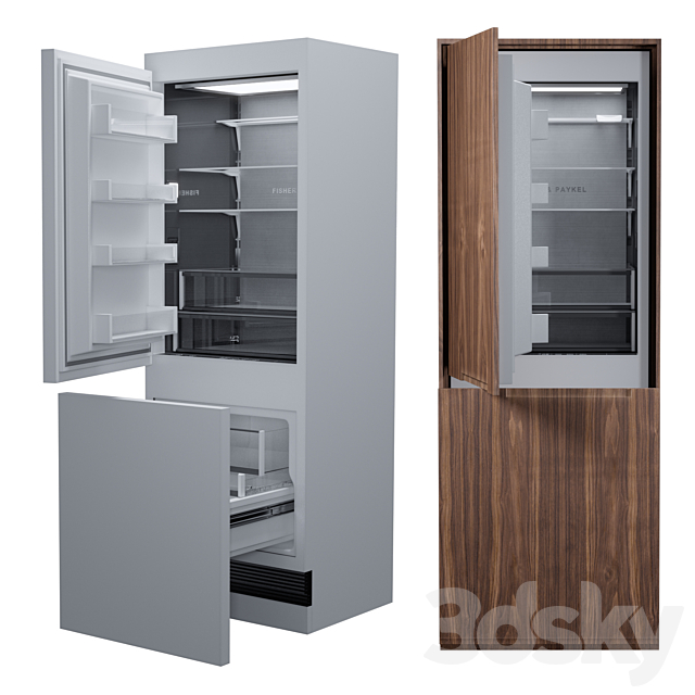 Fisher & Paykel Integrated Refrigerator Freezer 3DSMax File - thumbnail 2