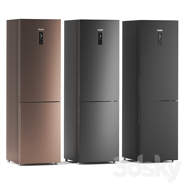 Fridge Haier C2F737CBXG 3DSMax File - thumbnail 2