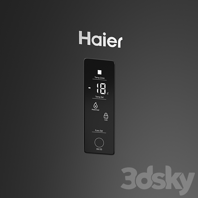 Fridge Haier C2F737CBXG 3DSMax File - thumbnail 3