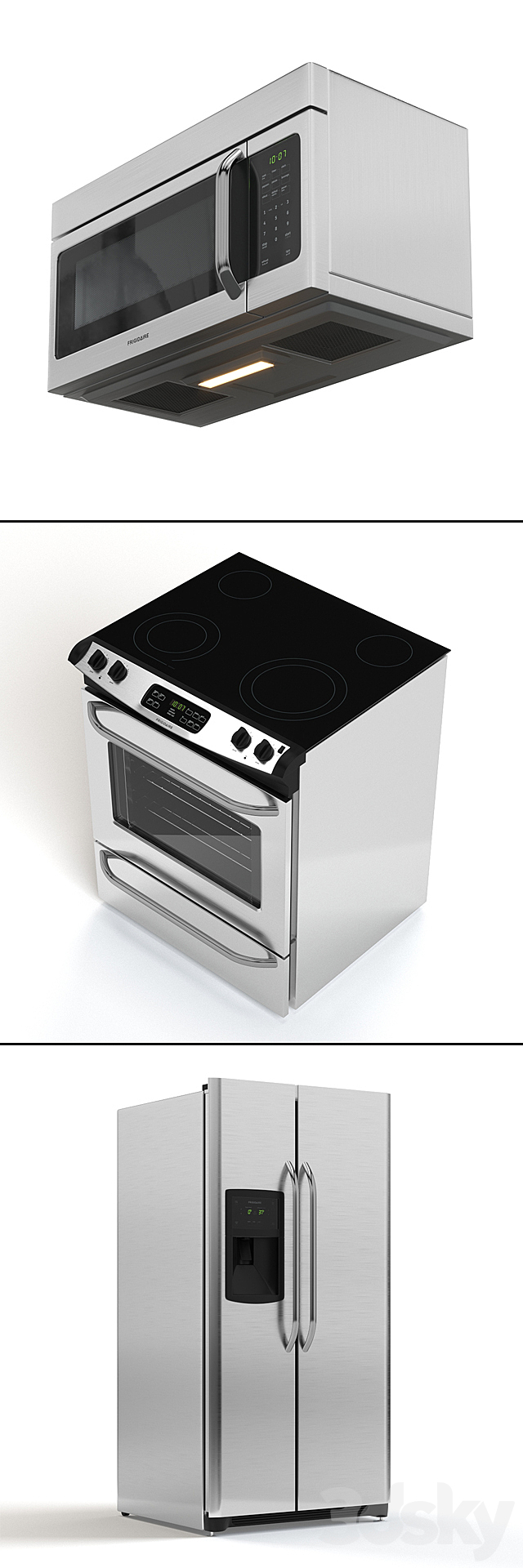 Frigidaire kitchen appliances 3DS Max Model - thumbnail 2