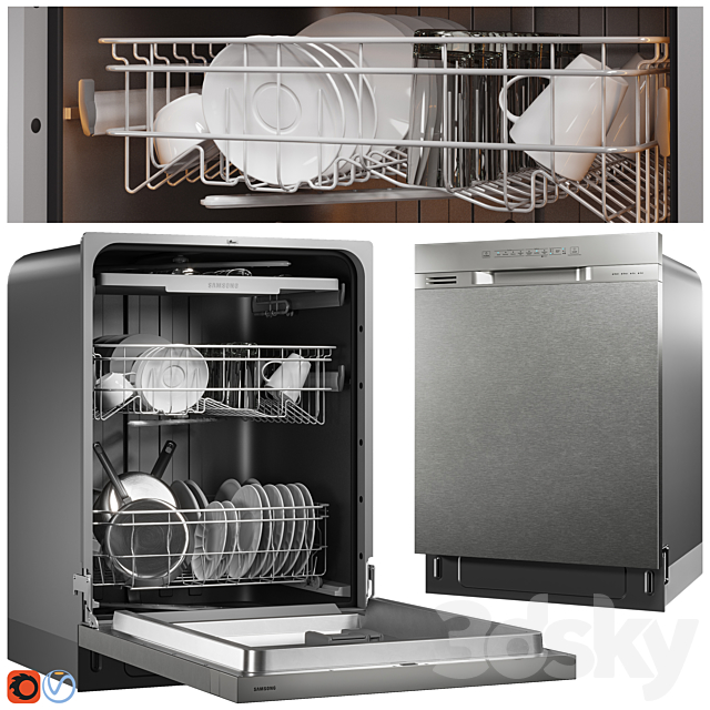 Front Control Dishwasher 001 3DSMax File - thumbnail 1