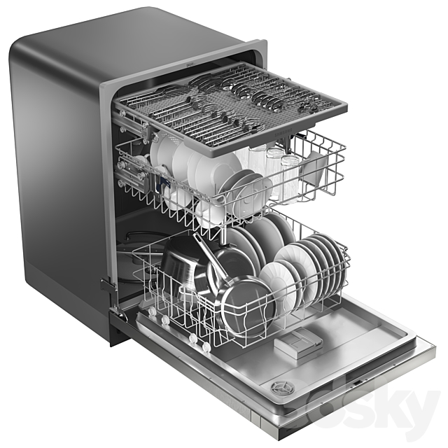 Front Control Dishwasher 001 3DSMax File - thumbnail 3