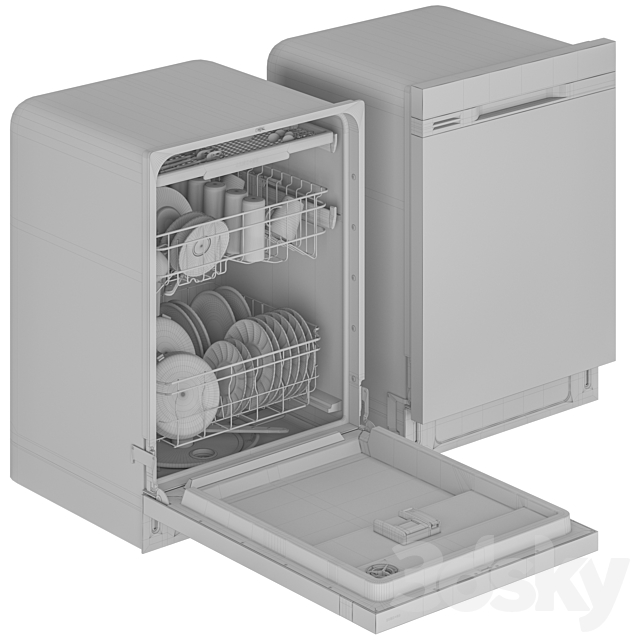 Front Control Dishwasher 001 3DSMax File - thumbnail 5