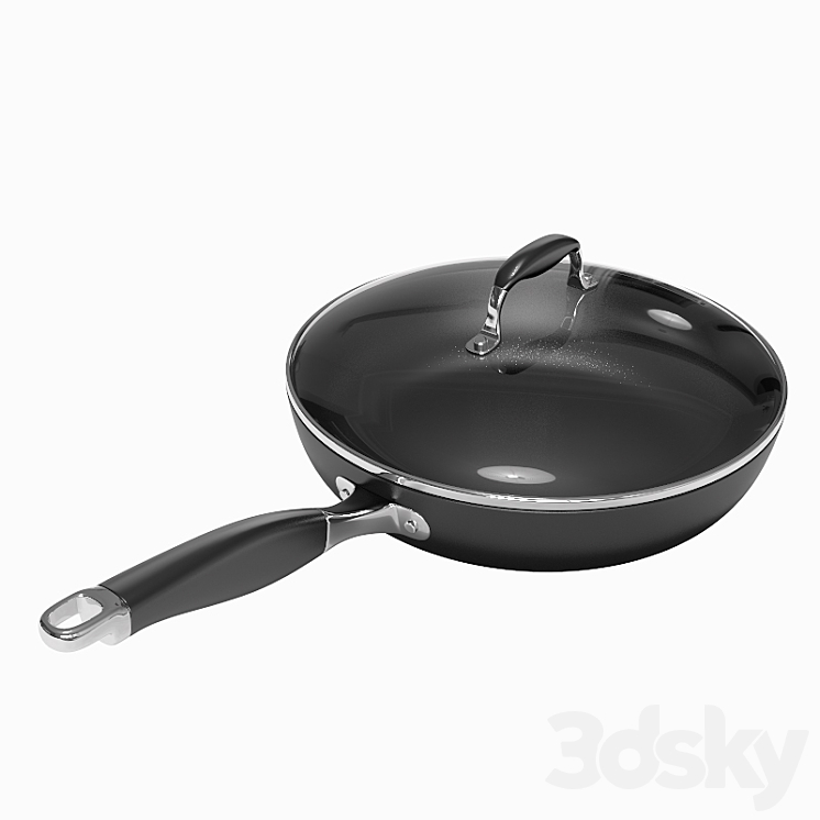 fry pan calphalon 3DS Max - thumbnail 1